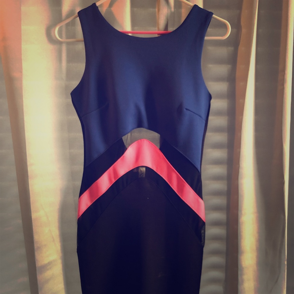 Gracie mini dress w/see thru middle & exposed back